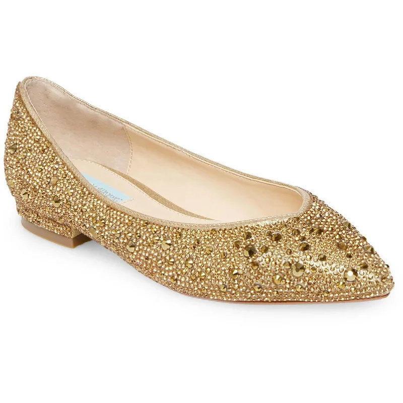 Comfortable yet fashionable women's shoesBetsey Johnson Womens Rhinestone Slip On Ballet Flats