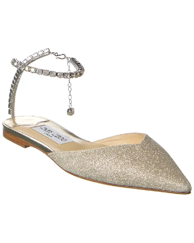 Versatile and stylish women's shoes for all occasions and seasonsJimmy Choo Saeda Glitter Flat Versatile and stylish women's shoes for all occasions and seasonsJimmy Choo Saeda Glitter Flat