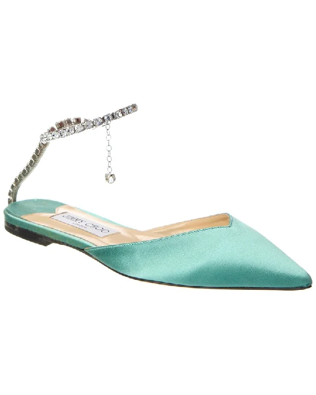 Chic and sophisticated women's footwear for workJimmy Choo Saeda Satin Flat