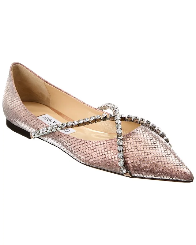 Stylish and affordable women's shoesJimmy Choo Genevi Leather Flat