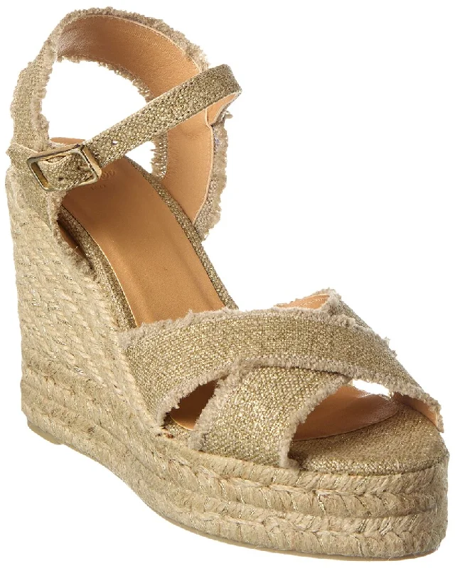 Comfy casual women's shoes for everyday wearCastañer Bromelia 100 Metallic Canvas Wedge Espadrille Comfy casual women's shoes for everyday wearCastañer Bromelia 100 Metallic Canvas Wedge Espadrille