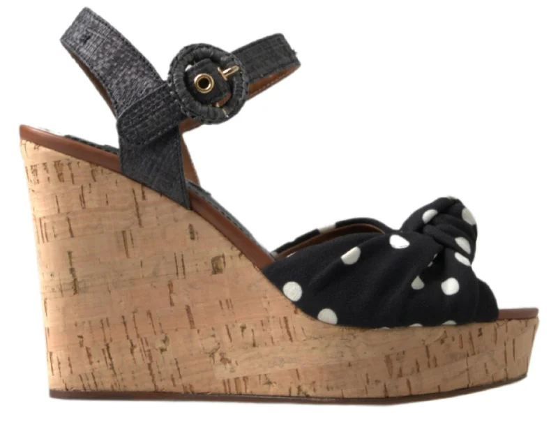 Timeless and elegant women's shoe classicsDolce & Gabbana Chic Polka-Dotted Ankle Strap Women's Wedges Timeless and elegant women's shoe classicsDolce & Gabbana Chic Polka-Dotted Ankle Strap Women's Wedges