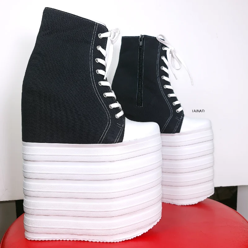 Luxurious and opulent women's shoe optionsExtreme Platform Hidden Heel Sport Lace Up Wedge Boots Luxurious and opulent women's shoe optionsExtreme Platform Hidden Heel Sport Lace Up Wedge Boots