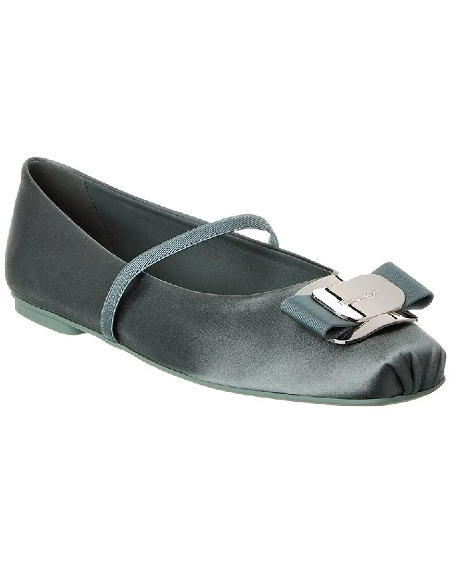 Elegantly stylish women's shoesFerragamo Zina T Satin Ballet Flat