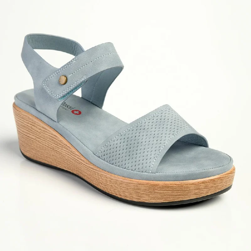 Elegant and sophisticated women's shoe stylesFranco Rossi Comfort Wedge Sandal - Blue Elegant and sophisticated women's shoe stylesFranco Rossi Comfort Wedge Sandal - Blue