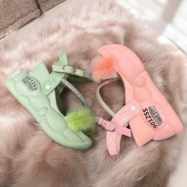 Bold and unique women's shoes for fashion-forward individualsFur fairy sandal