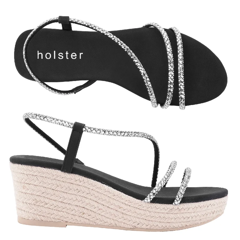 Colorful and vibrant women's shoe patternsGeneva Espadrille - Black