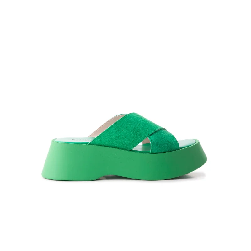 Bold and unique women's shoes for fashion-forward individualsHai Green Suede