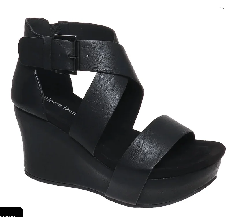 Chic and stylish women's shoes for cocktail partiesHeather Wedge Sandal In Black