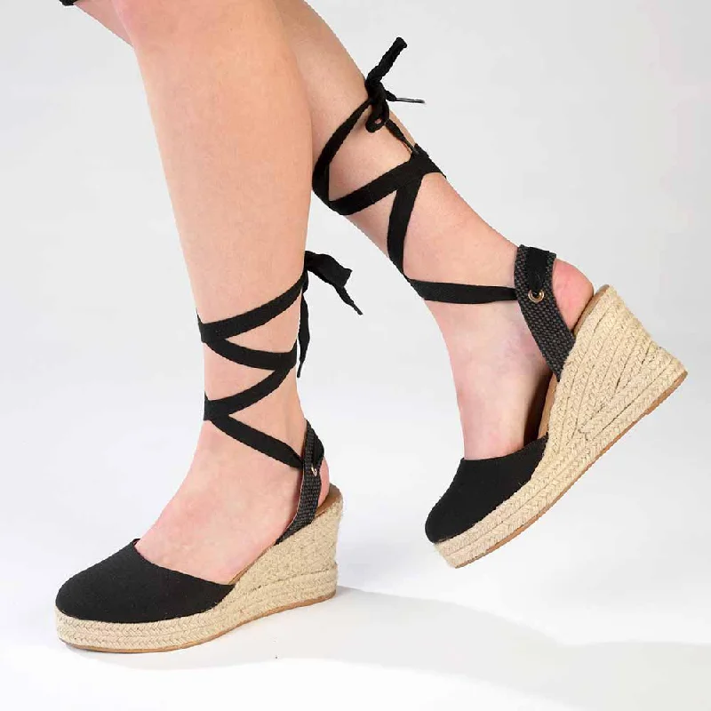 Elegant and sophisticated women's shoes for any formal eventMadison Leena Fashion Wedge Sandals - Black Elegant and sophisticated women's shoes for any formal eventMadison Leena Fashion Wedge Sandals - Black