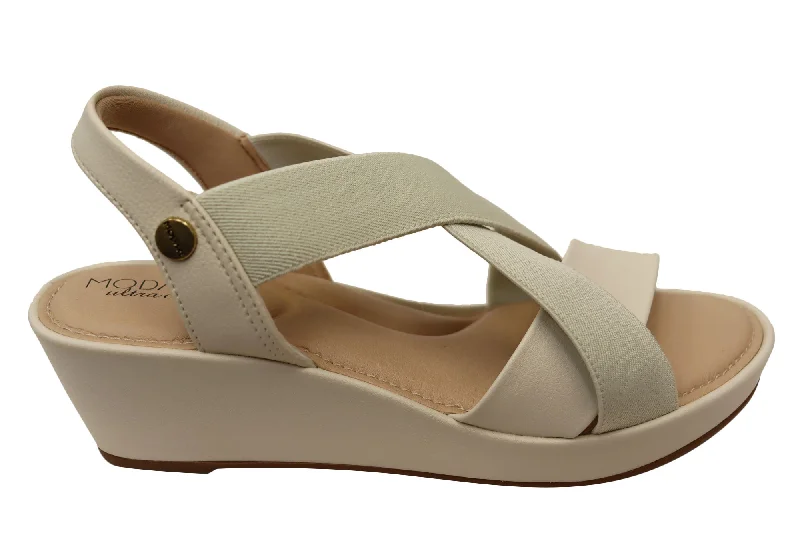 Flattering and stylish women's shoes for wide feetModare Ultraconforto Maine Womens Comfort Wedge Sandals Made In Brazil