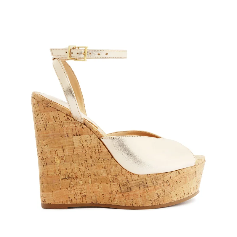 Elegant and classic women's shoes for bridal partiesNeith Metallic Leather Sandal