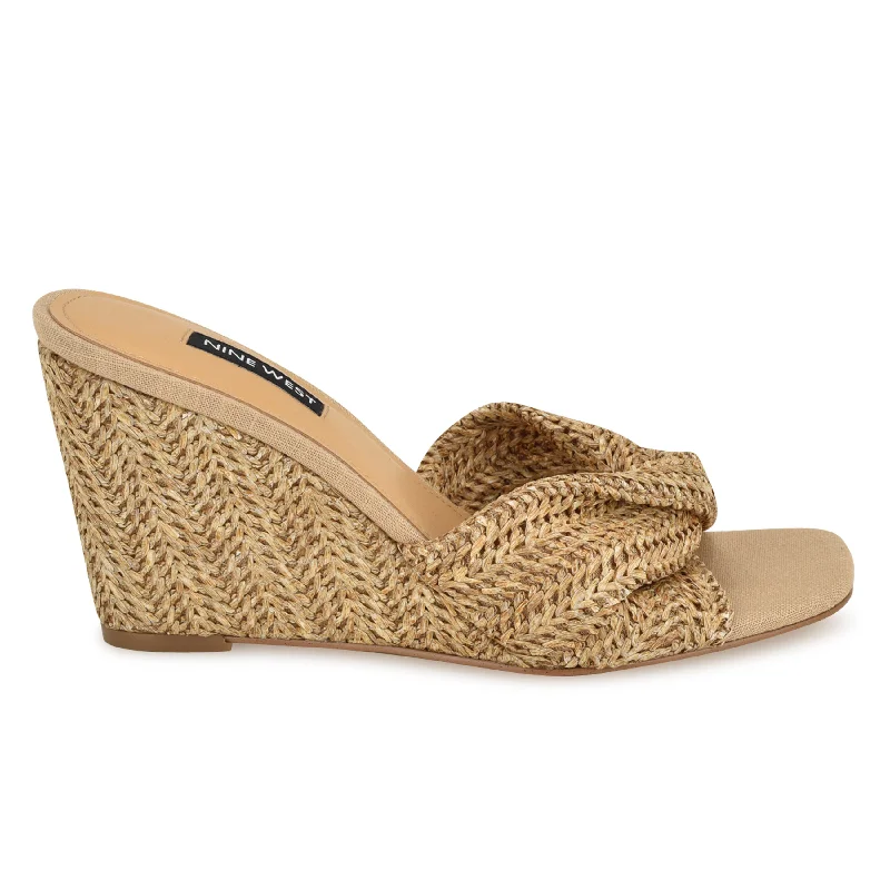 Stylish and comfortable women's shoes for long flightsNikhil Twist Wedge Sandals