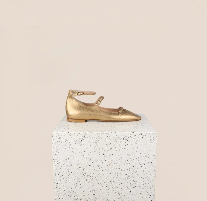 Chic and stylish women's shoes for garden partiesNola Almond - Gold Foil