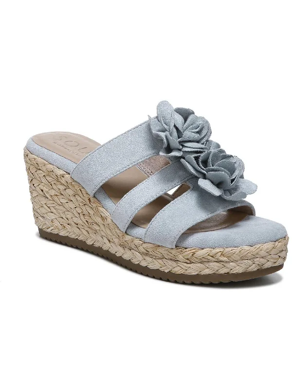 Chic and stylish women's shoes for summerOodles-Flwr Womens Slip On Wedge Sandals