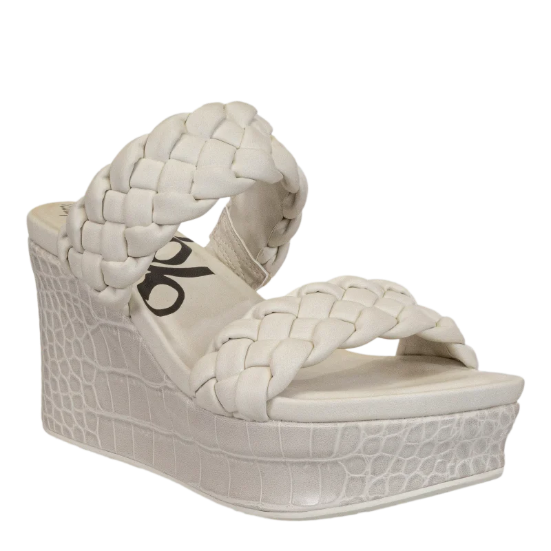 Stunning and glamorous women's shoes for evenings outOTBT - FLUENT in IVORY Wedge Sandals