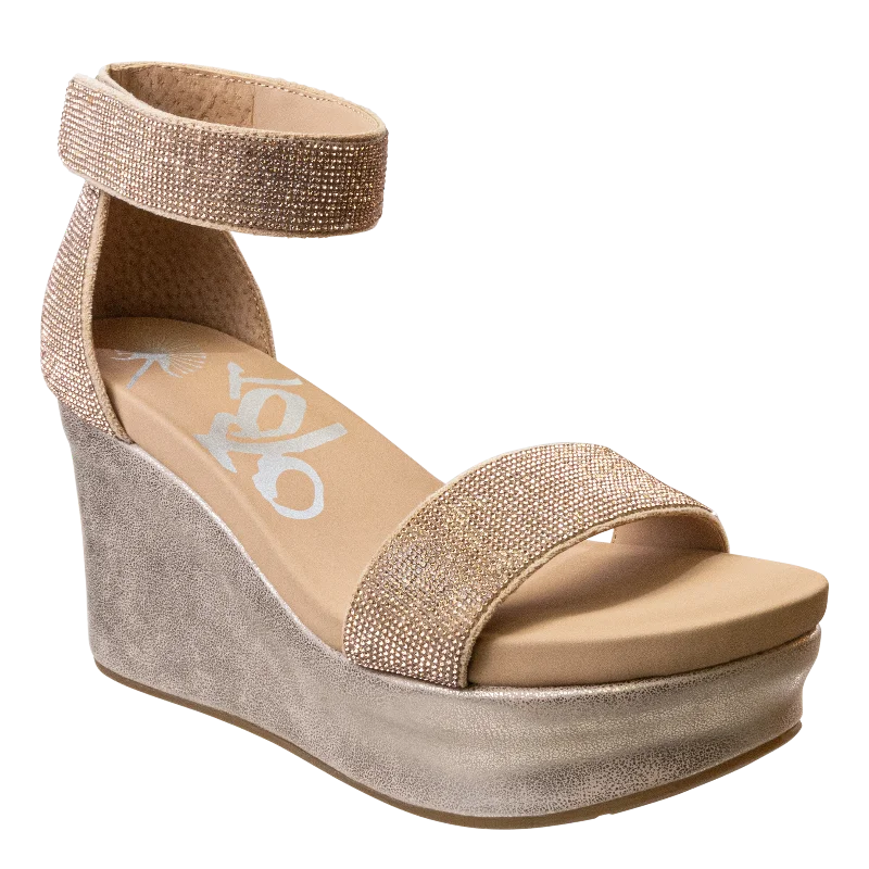 Elegant and sophisticated women's shoe stylesOTBT - STATUS in ROSE GOLD Wedge Sandals Elegant and sophisticated women's shoe stylesOTBT - STATUS in ROSE GOLD Wedge Sandals