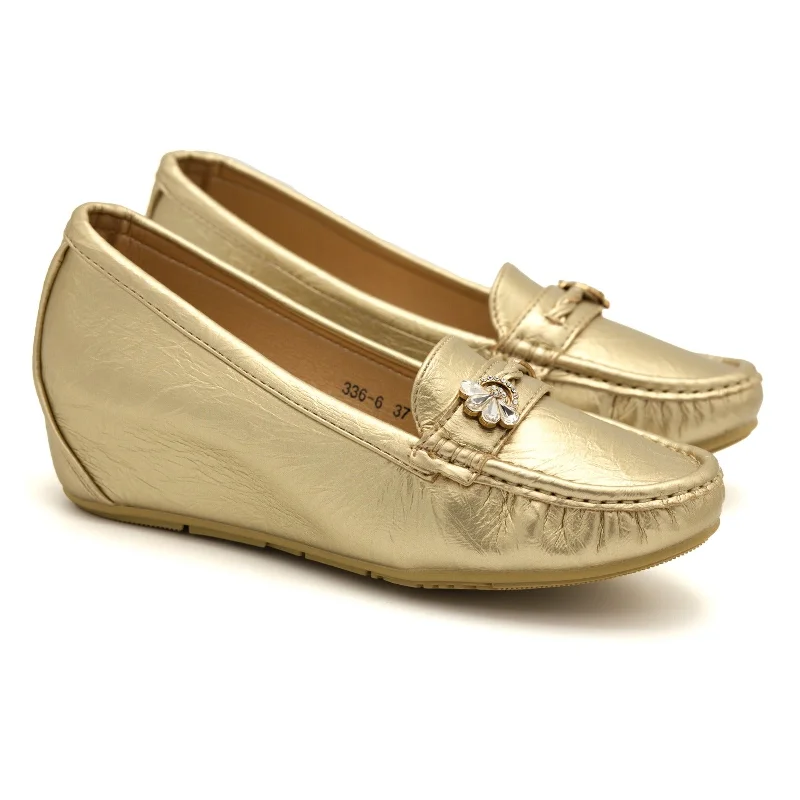 Stylish and supportive women's shoes for plantar fasciitisP3366 wedge pump