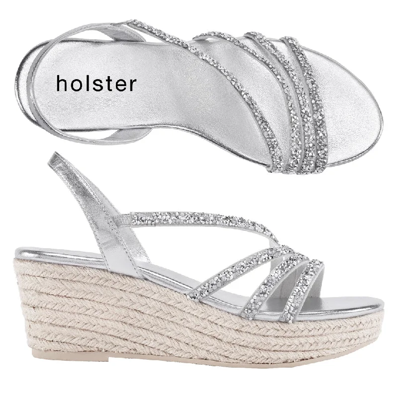 Stunning and glamorous women's shoes for evenings outParty Espadrille - Silver