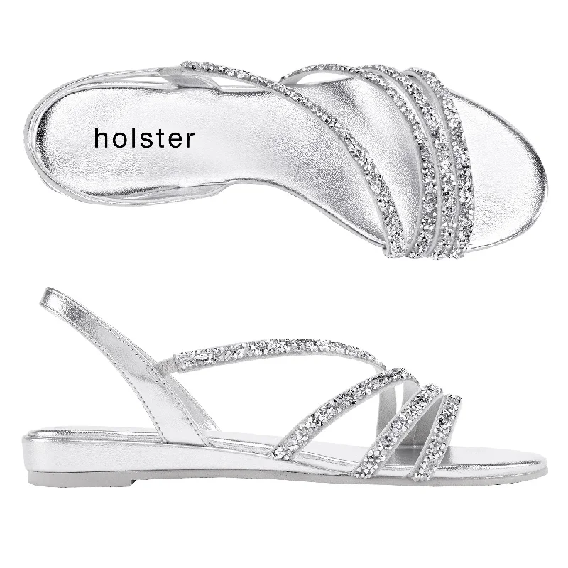 Stylish and affordable women's shoesParty Low Wedge - Silver