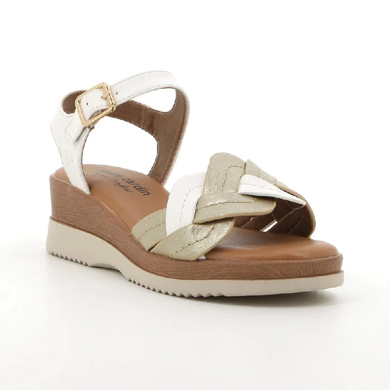 Chic and trendy women's shoes for the officePierre Cardin Lolly Fashion Wedge Sandals - White/Silver Chic and trendy women's shoes for the officePierre Cardin Lolly Fashion Wedge Sandals - White/Silver