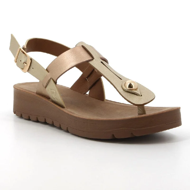 Bold and statement-making women's shoes for the bold and beautifulPierre Cardin Tayla Thong Sandals - Light Gold