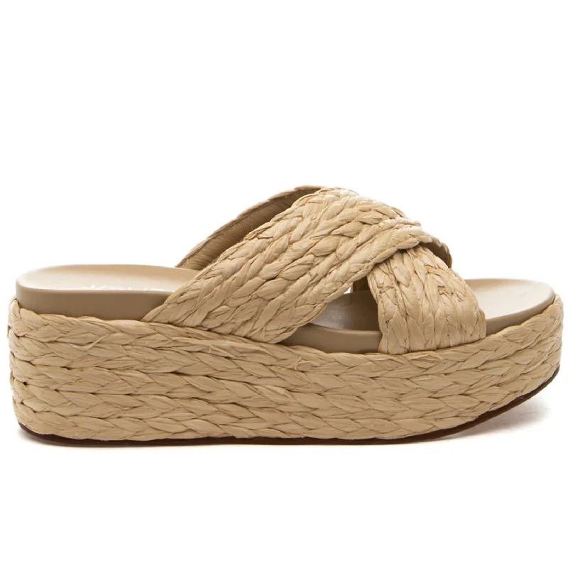 Practical and stylish women's shoes for travelQuiver Natural Raffia Wedge In Sand
