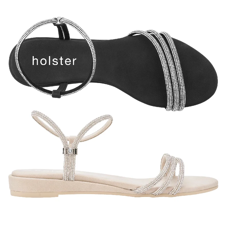 Feminine and romantic women's shoe designsRevel Low Wedge Bundle - Black / Sand