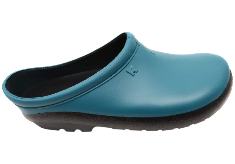 Chic and stylish women's shoes for garden partiesSloggers Comfortable Womens Premium Clog Deep Lake Blue Chic and stylish women's shoes for garden partiesSloggers Comfortable Womens Premium Clog Deep Lake Blue