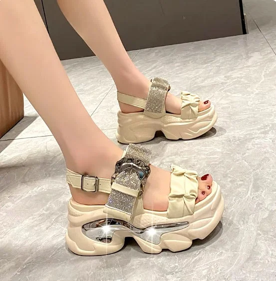 Elegant and classic women's shoes for bridal partiesSRJ11 chunky sandal