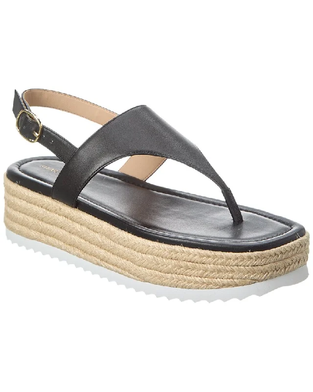 Chic and minimalist women's footwear trendsStuart Weitzman Mel Leather Espadrille Flatform Sandal