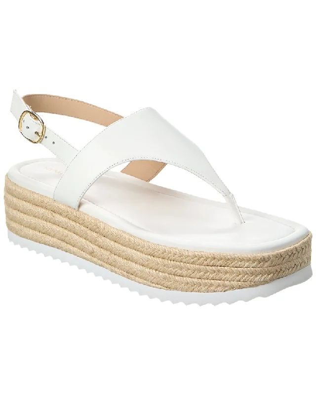 Classic and timeless women's footwear choicesStuart Weitzman Mel Leather Espadrille Flatform Sandal