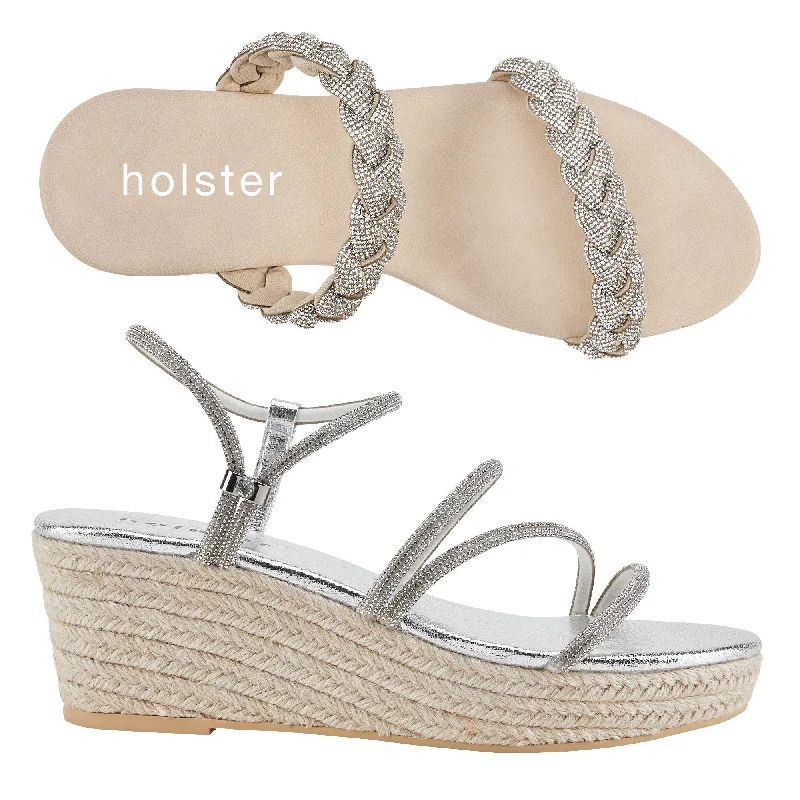 Feminine and romantic women's shoe designsTiara Espadrille & Viva Espadrille Bundle - Beige/Silver Feminine and romantic women's shoe designsTiara Espadrille & Viva Espadrille Bundle - Beige/Silver