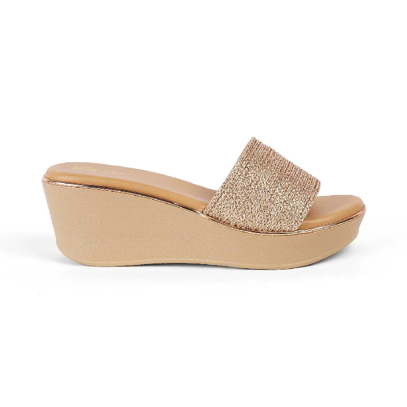 Flattering and figure-hugging women's footwearTresmode Alake Champagne Women's Dress Wedge Sandals Flattering and figure-hugging women's footwearTresmode Alake Champagne Women's Dress Wedge Sandals