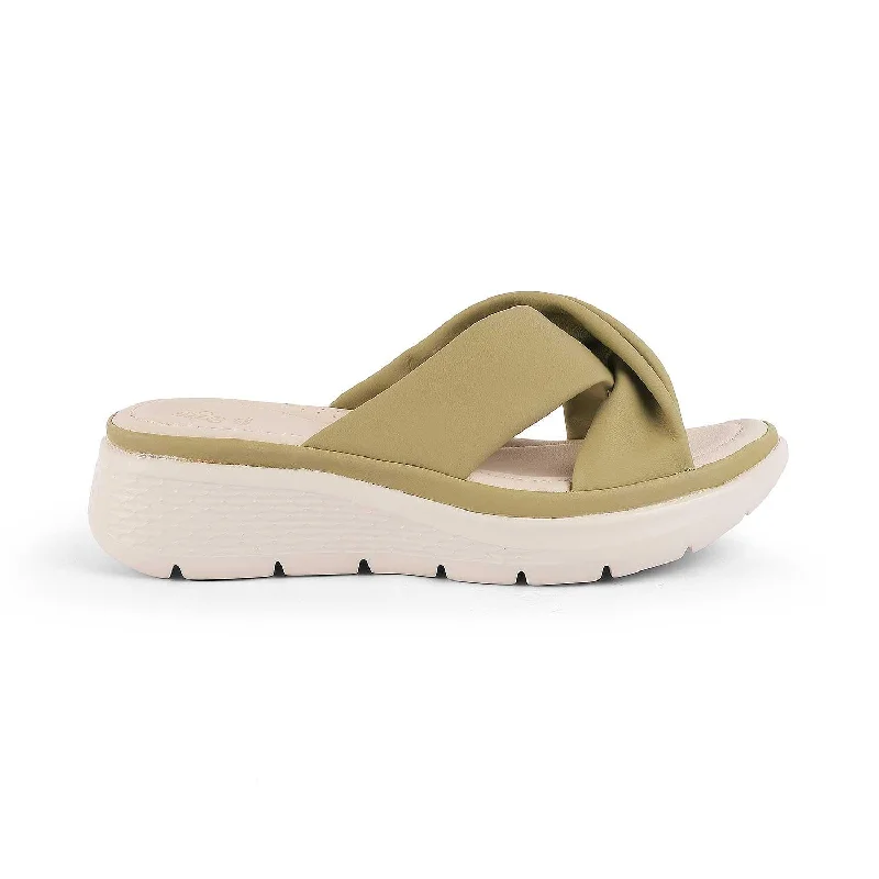 Elegantly stylish women's shoesTresmode Nozis Green Women's Casual Wedge Sandals