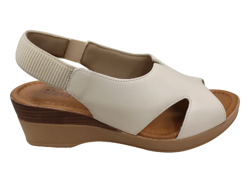 Classy and elegant women's shoes for formal eventsUsaflex Afton Womens Comfort Leather Platform Sandals Made In Brazil