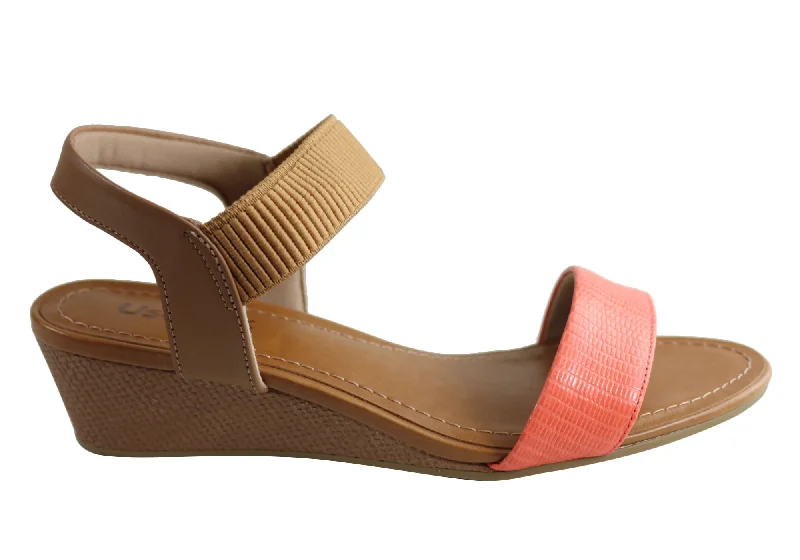 Comfortable and supportive women's shoes for all-day wearUsaflex Boca Womens Comfortable Wedge Sandals Made In Brazil