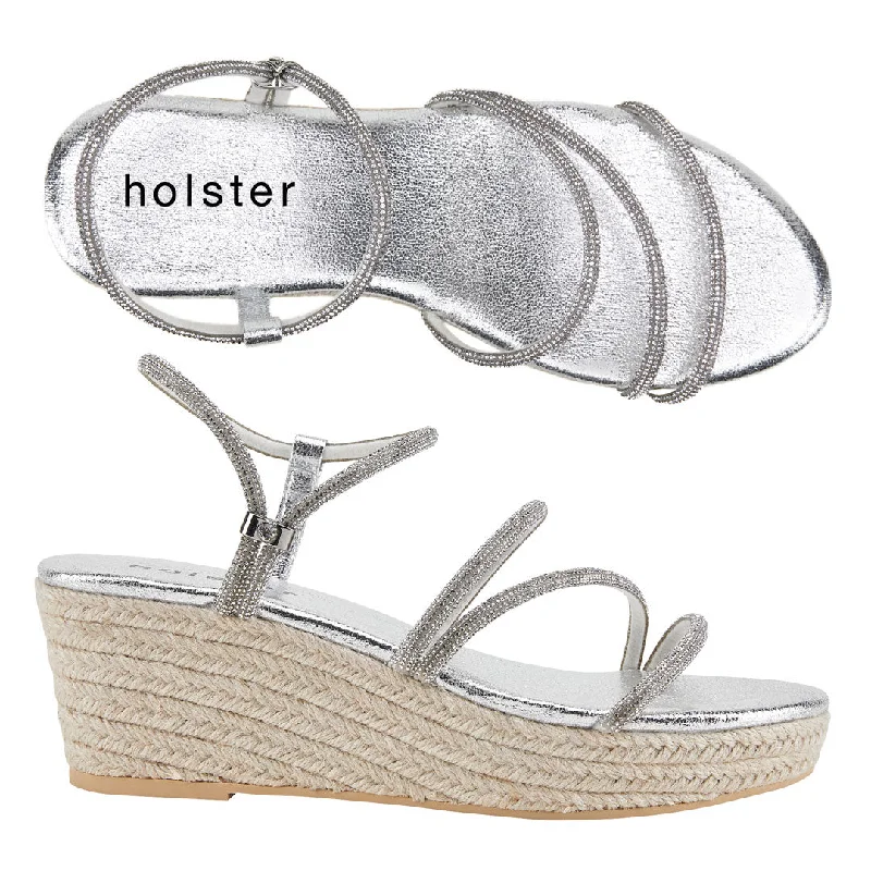 Elegant and sophisticated women's shoes for mature womenViva Espadrille - Silver