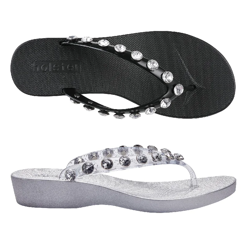 Elegant and refined women's shoe designsWaikiki Wedge Bundle - Black/Clear Glitter