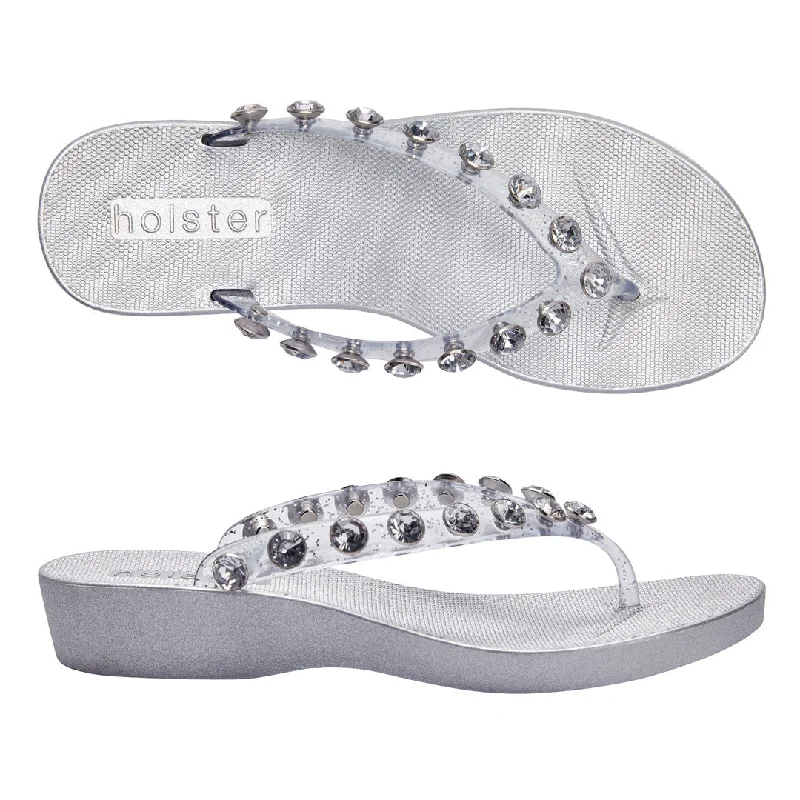 Feminine and dainty women's shoe designsWaikiki Wedge - Clear Glitter