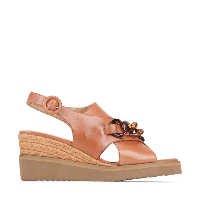 Chic and trendy women's shoe fashionsWAYFARER WEDGE SANDAL LEATHER