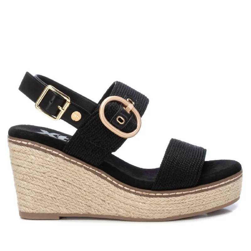 Exotic and bold women's shoe designsWomen's Jute Wedge Sandals In Black