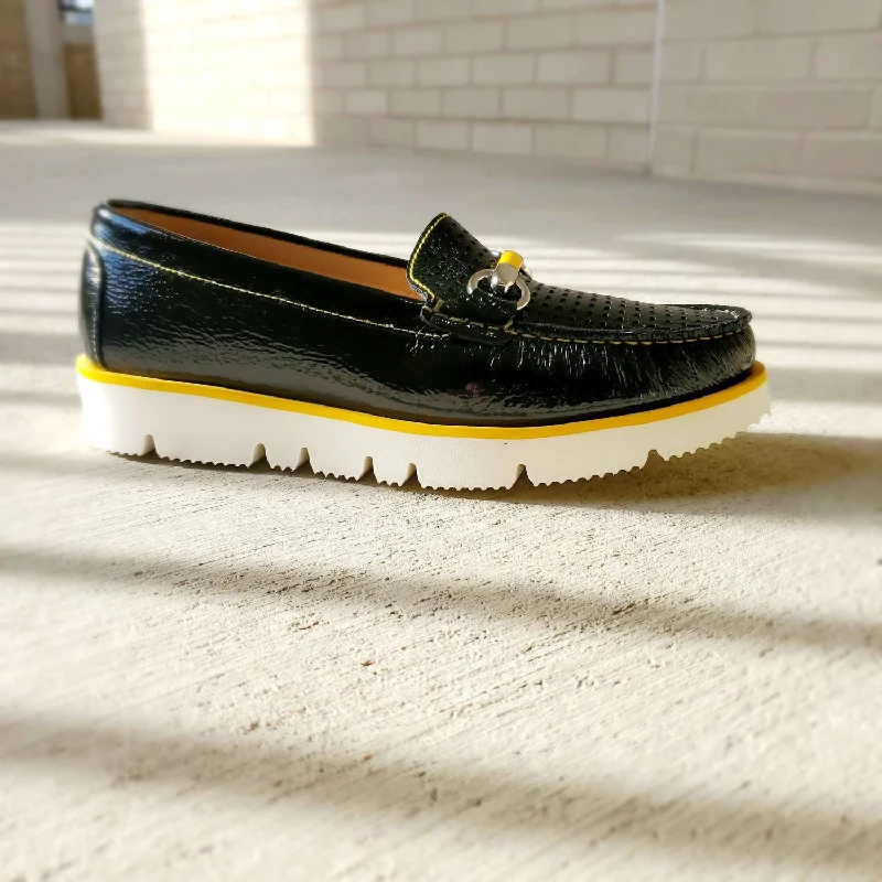 Fashion-forward and trendy women's shoe stylesWomen's Leather Italian Loafer In Black Patent/yellow Trim Fashion-forward and trendy women's shoe stylesWomen's Leather Italian Loafer In Black Patent/yellow Trim