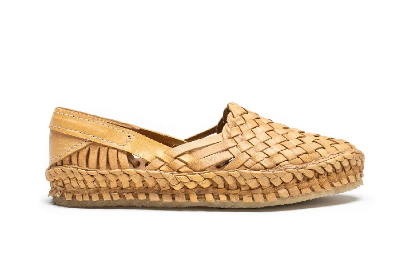 Comfy casual women's shoes for everyday wearWoven Flat in Honey + No Stripes