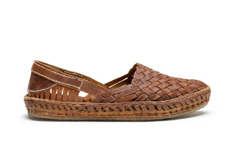 Stunning and glamorous women's shoes for evenings outWoven Flat in Walnut