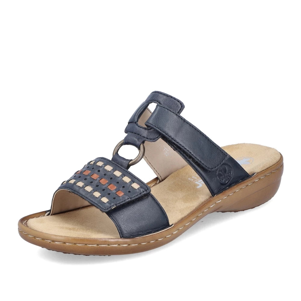 Chic and trendy women's shoe fashions60842-14 Navy Multi Velcro Slide
