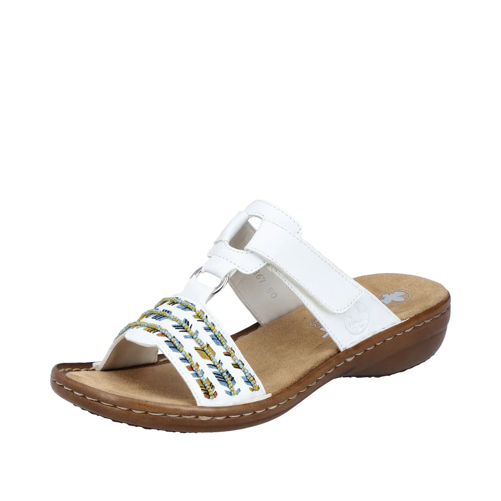 Sleek and modern women's footwear options60867-80 White Multi Velcro Slide