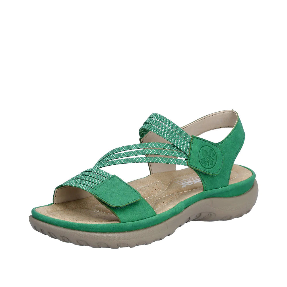 Elegant and sophisticated women's shoe styles64870-54 Velcro Z-Strap Green