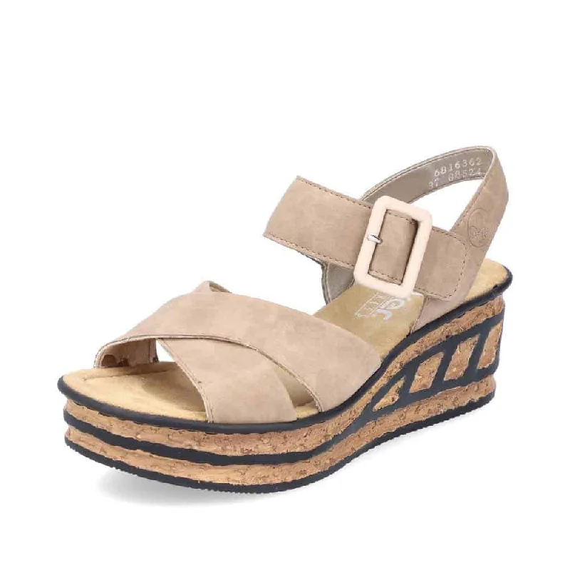 Luxurious and opulent women's shoe options68163-62 Beige Cork Wedge