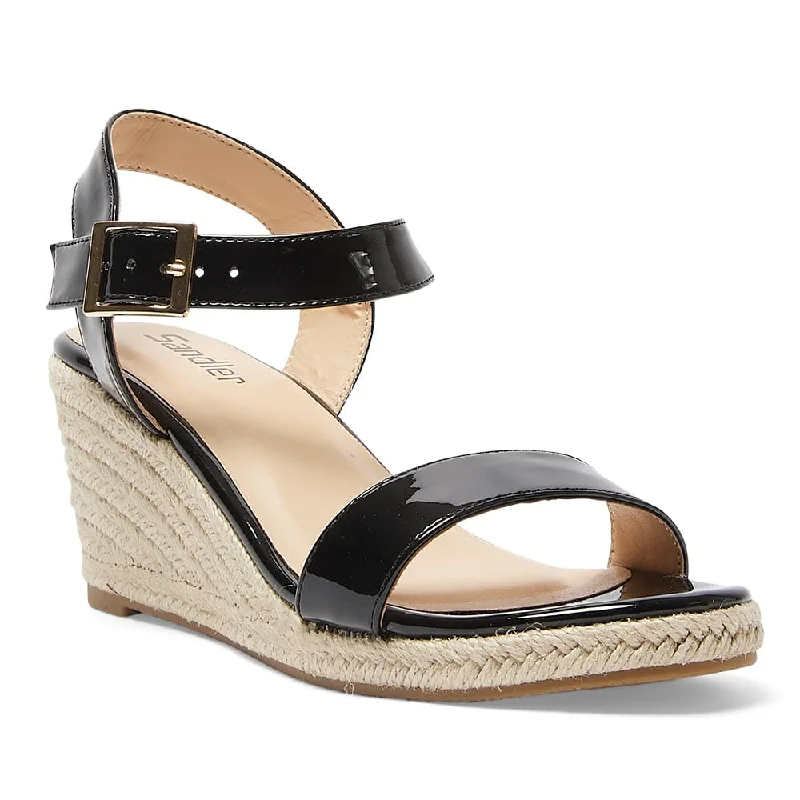 Elegant and sophisticated women's shoes for elegant eveningsAnnie Wedge in Black Patent Elegant and sophisticated women's shoes for elegant eveningsAnnie Wedge in Black Patent